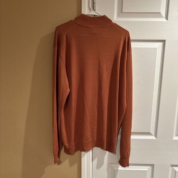 JoS. A. Bank Signature Collection Men's 100% Silk Orange Pullover Sweater XL - Picture 5 of 6